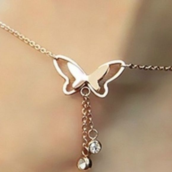 β¨π¦ Boho anklet rose gold butterfly π¦ - Picture 3 of 5